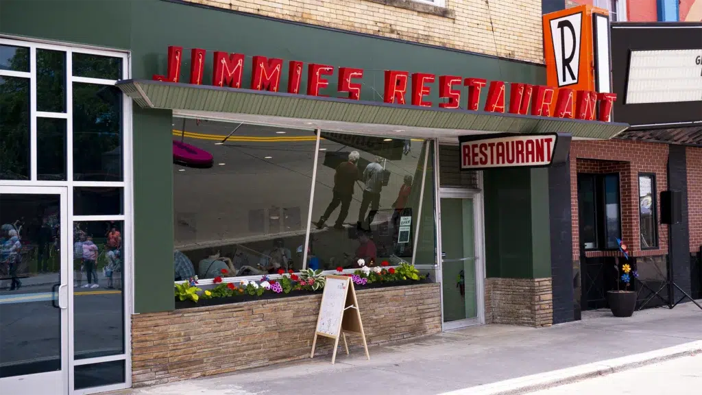 The outside of Jimmies Restaurant on Mercer Street
