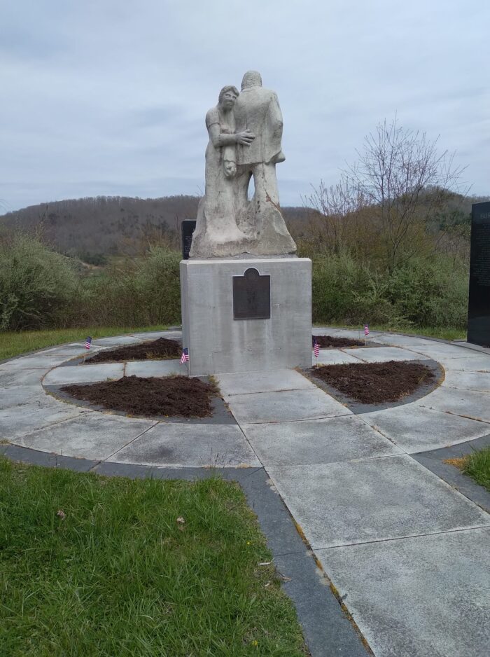 The Clay Family Statue, 'Agony in Stone', located in the Clay Family Memorial Park & Cemetery